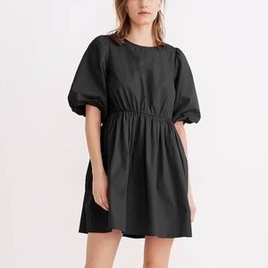 MADEWELL Black Dress w. Puffed Sleeves